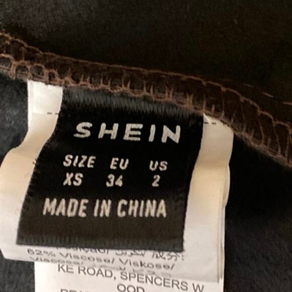 Shein Brown Strapless Belted Tube Faux Leather Vegan Corset Bustier Crop Top 2 - Picture 4 of 5